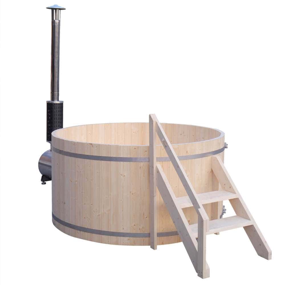 Aleko Wood-Fired Hot Tub and Ice Bath - 5 Person - Pine (PEWSHTUB-AP)