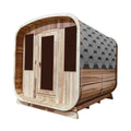 Aleko Rustic Cedar Square Sauna: 2-4 Person - Bitumen Shingle Roof