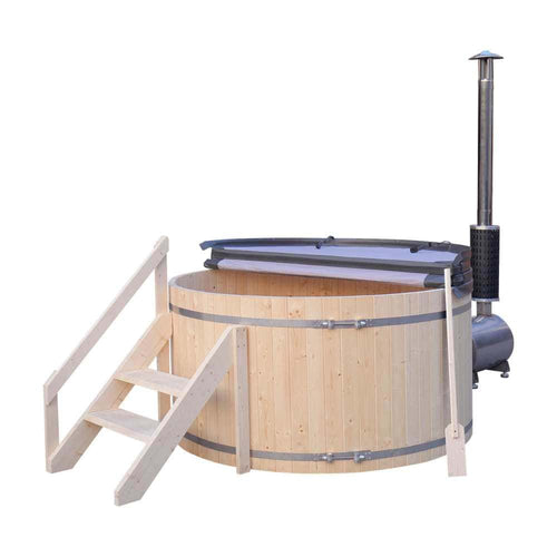 Aleko Wood-Fired Hot Tub and Ice Bath - 5 Person - Pine (PEWSHTUB-AP)