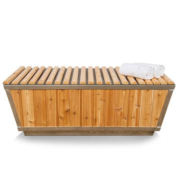 Dundalk knotty cedar roll-up cover, detail view