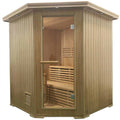 Aleko Canadian Hemlock Indoor 2-4 Person Corner Sauna
