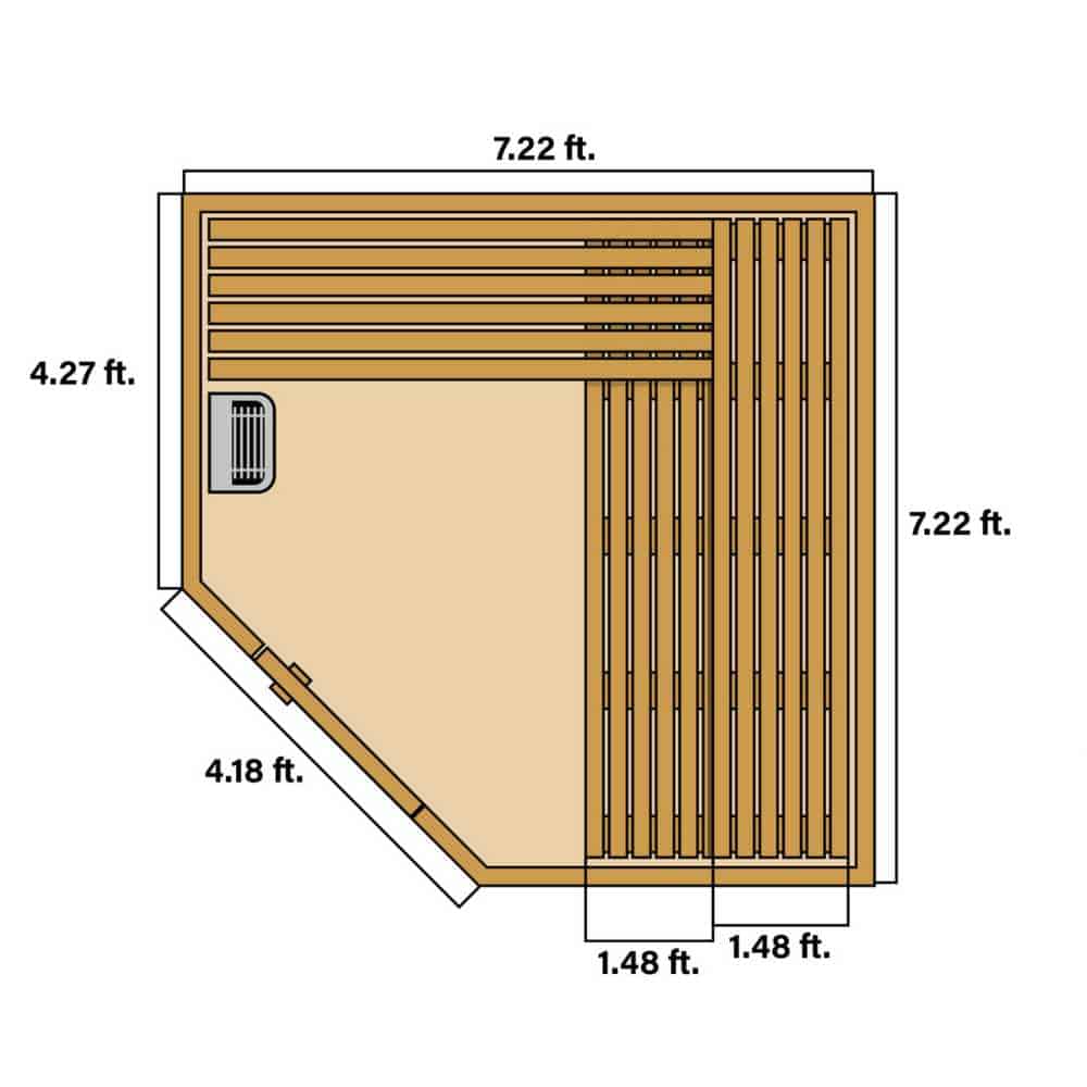 Aleko Canadian Hemlock Wet Dry Outdoor 6-8 Person Sauna - Asphalt Roof (SKD8HEM-AP) - Image 11