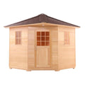 Aleko Canadian Hemlock Wet Dry Outdoor 6-8 Person Sauna - Asphalt Roof (SKD8HEM-AP)