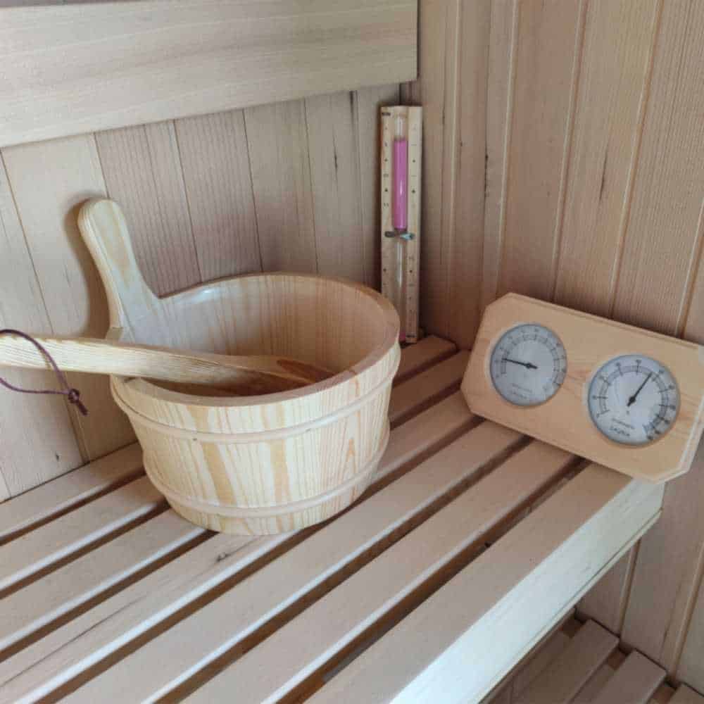 Aleko Canadian Hemlock Indoor 4-6 Person Corner Sauna (SKD6HEM-AP) - Image 6