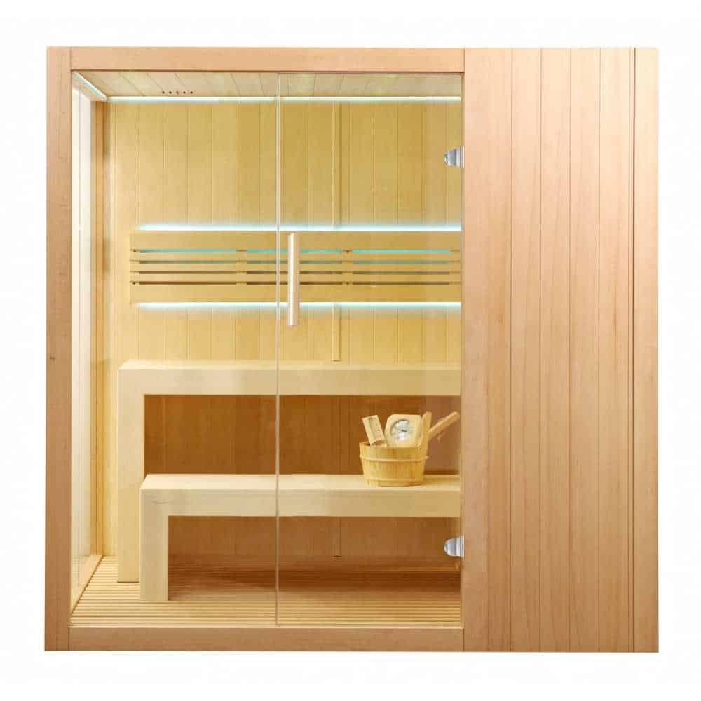 Aleko Canadian Hemlock Traditional Indoor Sauna with LED Lights: 4-6 Person (STHE4INNY-AP) - Image 2
