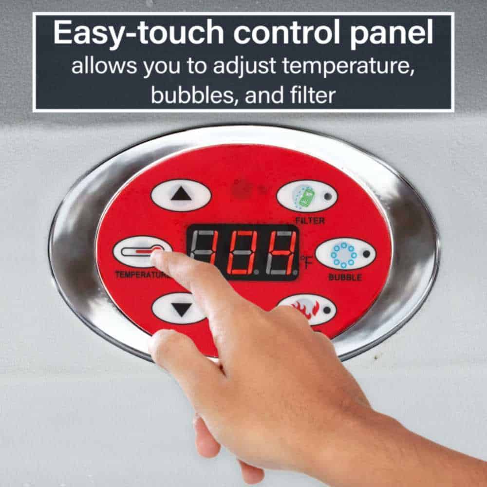 Aleko Square Inflatable Jetted Hot Tub with Cover - 6 Person - 265 Gallon - 3 Color Options (IHT-6P) - Image 5