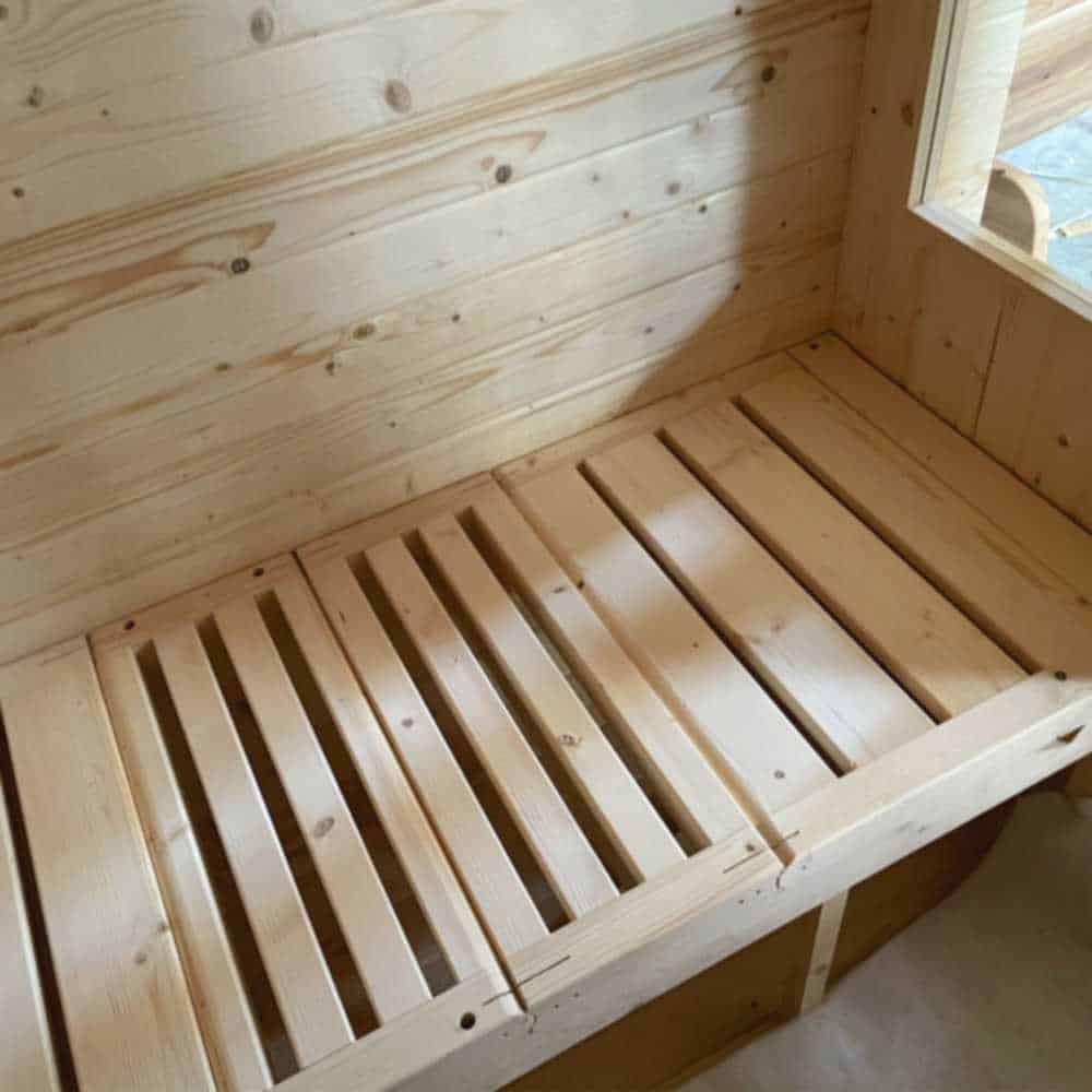 Aleko Rustic Cedar Square Sauna: 4-6 Person - Bitumen Shingle Roof - Image 5