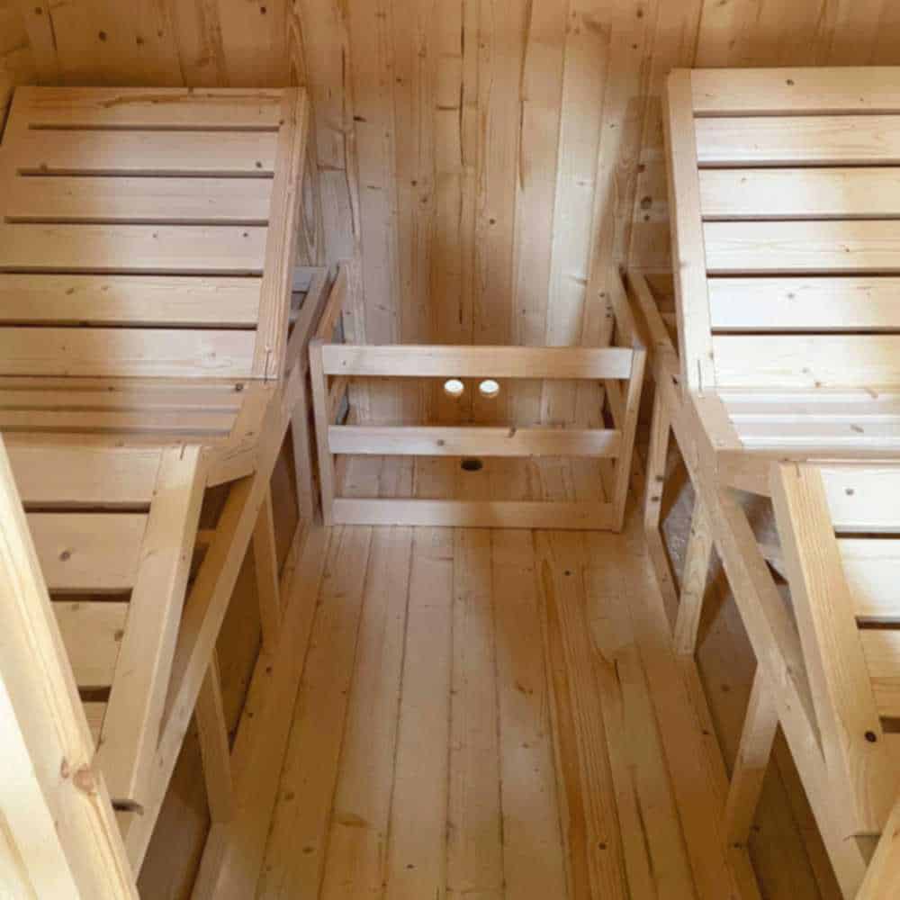 Aleko Rustic Cedar Square Sauna: 4-6 Person - Bitumen Shingle Roof - Image 7