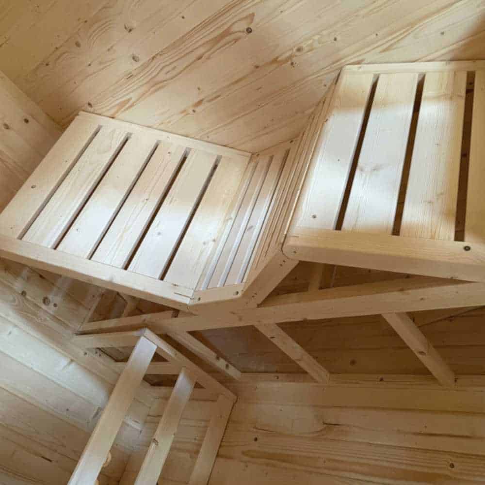 Aleko Rustic Cedar Square Sauna: 4-6 Person - Bitumen Shingle Roof - Image 8