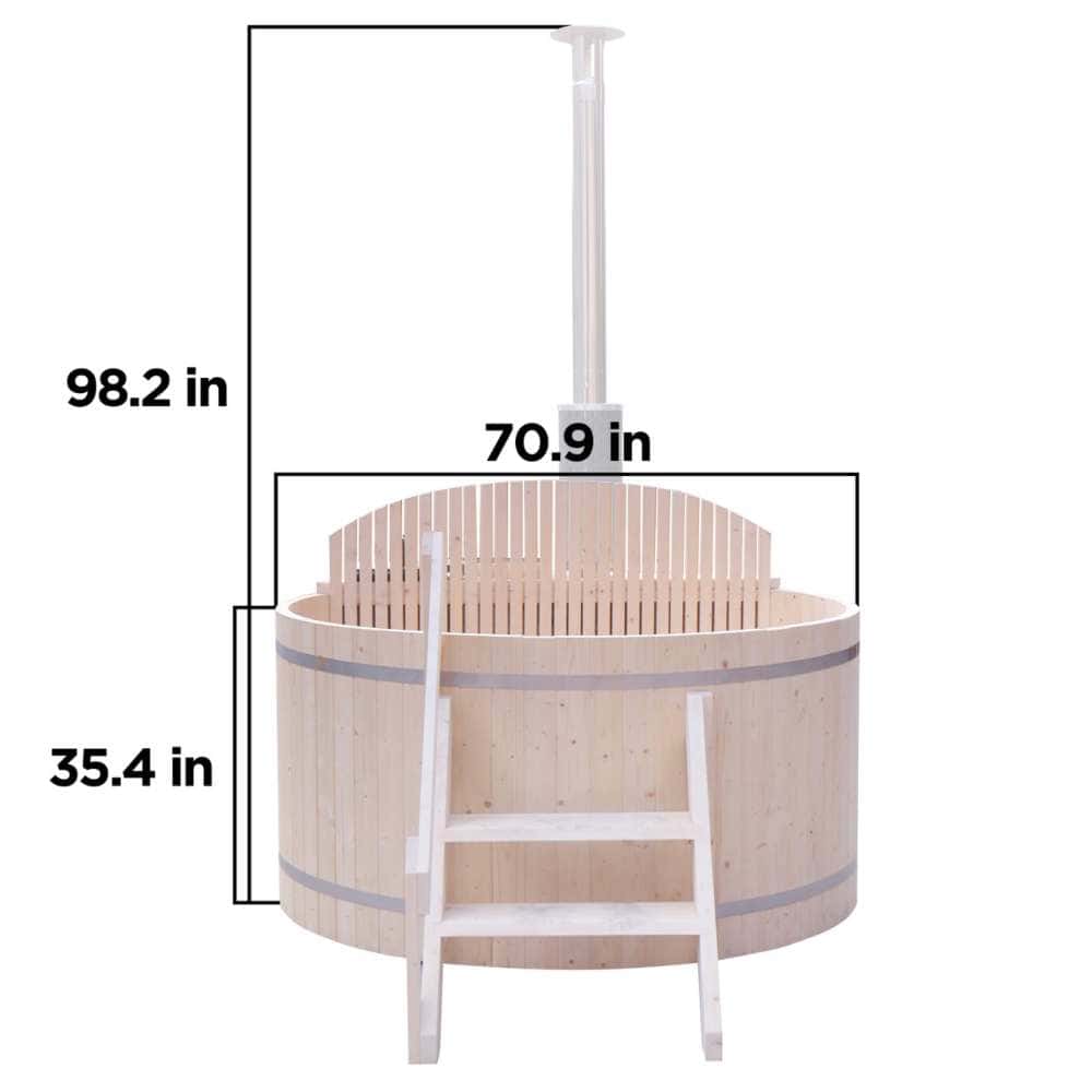 Aleko Wood-Fired Hot Tub and Ice Bath with Internal Stove – 5 Person – Pine (PIWSHTUB-AP) - Image 8