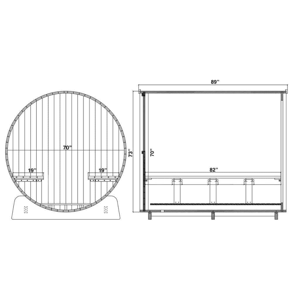 Aleko Red Cedar Barrel Sauna: 6-8 Person - Panoramic View - Bitumen Shingle Roofing (SB8CEDAR-AP) - Image 10