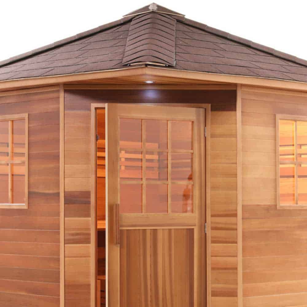 Aleko Red Cedar Wet Dry Outdoor 6-8 Person Sauna - Asphalt Roof (SKD8RCED-AP) - Image 3