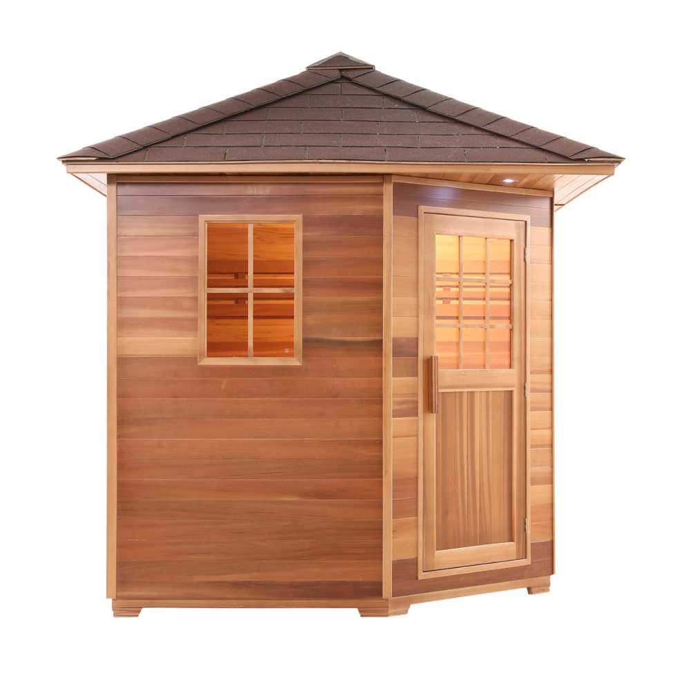Aleko Red Cedar Wet Dry Outdoor 6-8 Person Sauna - Asphalt Roof (SKD8RCED-AP) - Image 4