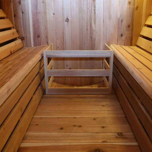 Aleko Rustic Cedar Barrel Sauna 4-6 Person - Porch Canopy - Bitumen Shingle Roofing (SB6CED-AP) - Image 2