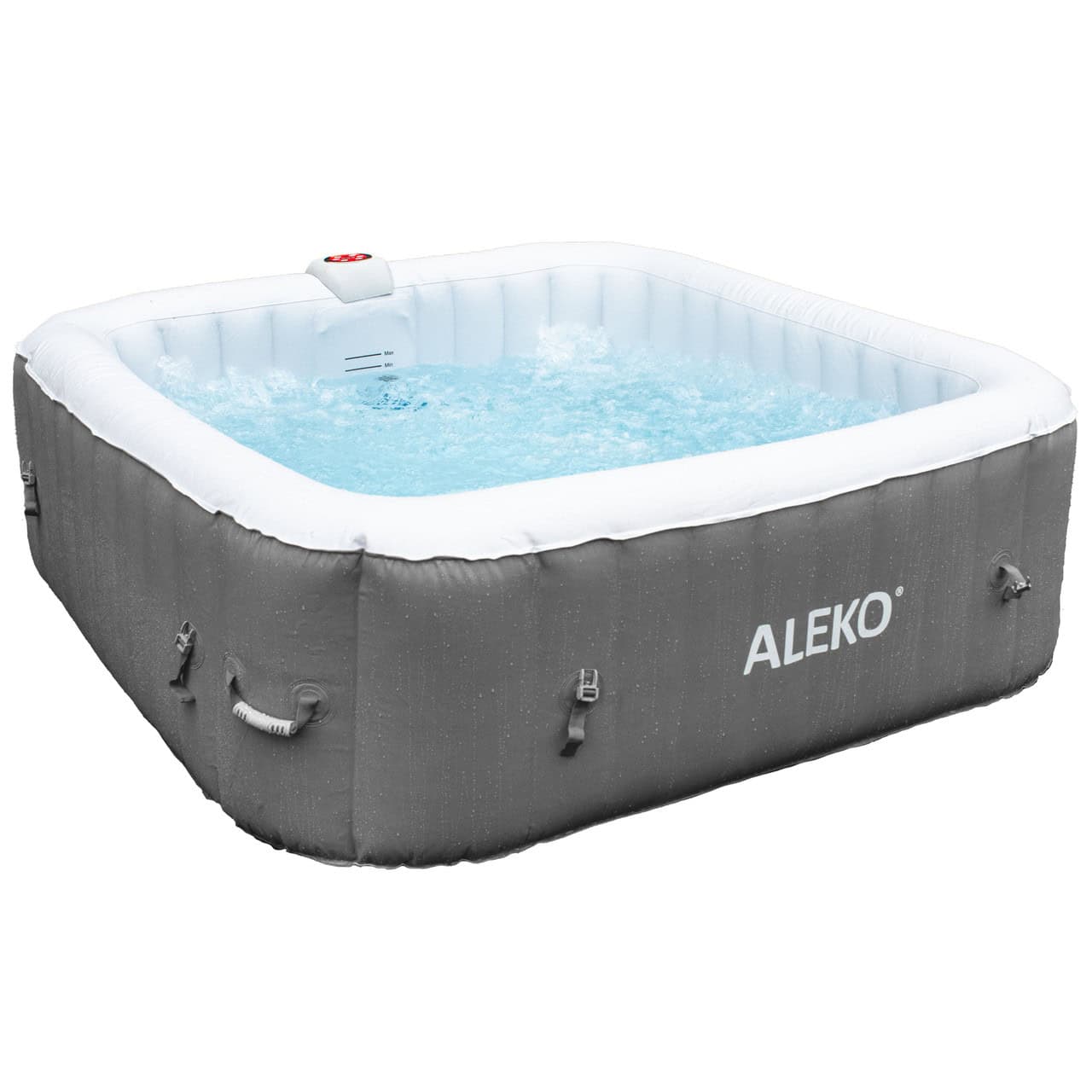 Aleko Square Inflatable Jetted Hot Tub with Cover - 6 Person - 265 Gallon - 3 Color Options (IHT-6P) - Image 7