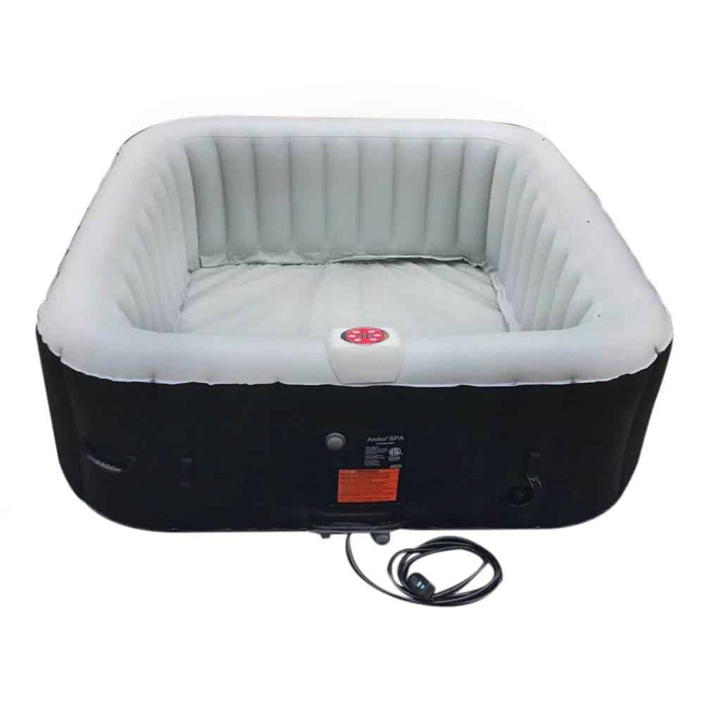 Aleko Square Inflatable Jetted Hot Tub with Cover - 6 Person - 265 Gallon - 3 Color Options (IHT-6P) - Image 9
