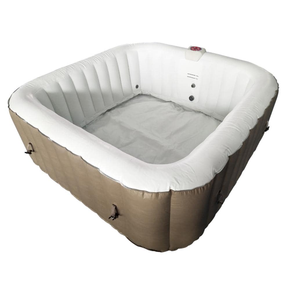 Aleko Square Inflatable Jetted Hot Tub with Cover - 6 Person - 265 Gallon - 3 Color Options (IHT-6P) - Image 8