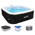 Aleko Square Inflatable Jetted Hot Tub with Cover - 6 Person - 265 Gallon - 3 Color Options (IHT-6P)