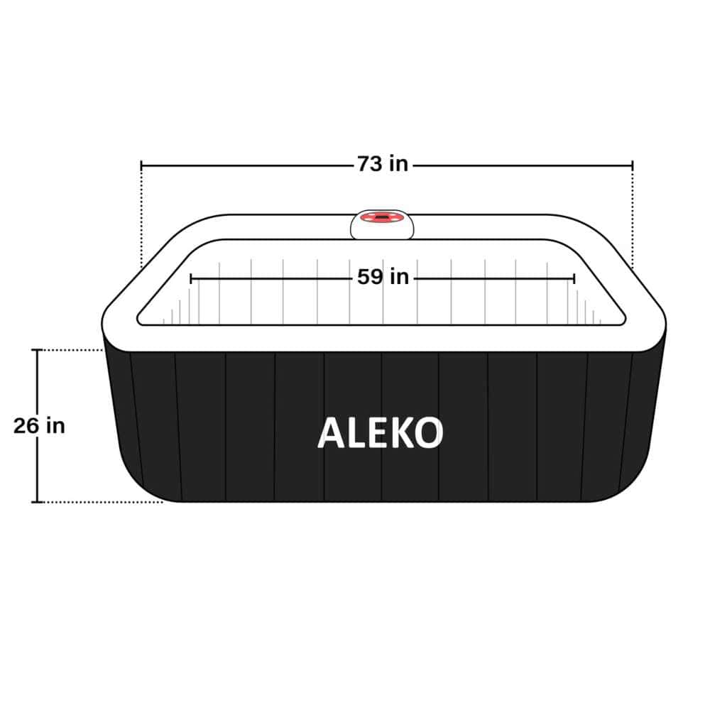 Aleko Square Inflatable Jetted Hot Tub with Cover - 6 Person - 265 Gallon - 3 Color Options (IHT-6P) - Image 11