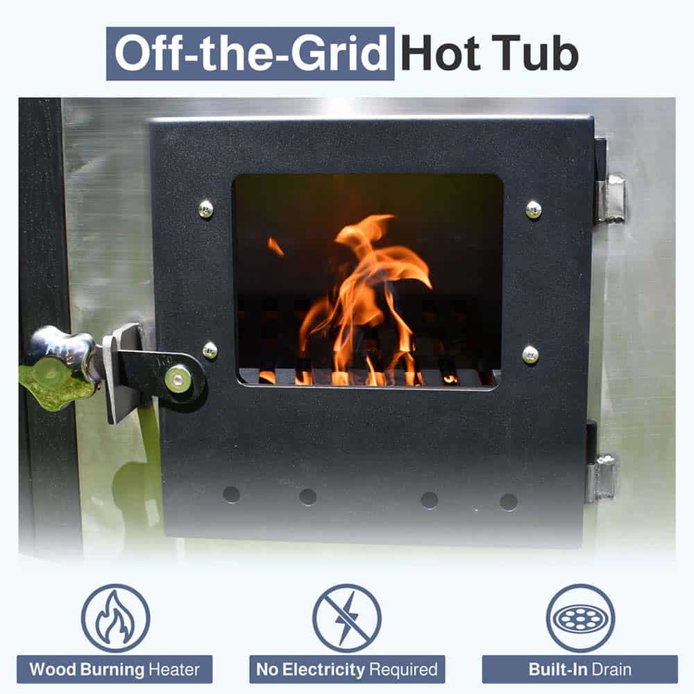 Aleko Stainless Steel Wood-Fired Hot Tub & Cold Plunge – 5 People - Image 7