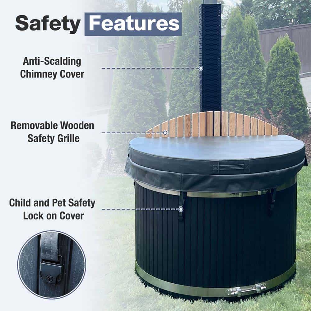 Aleko Stainless Steel Wood-Fired Hot Tub & Cold Plunge – 5 People - Image 5