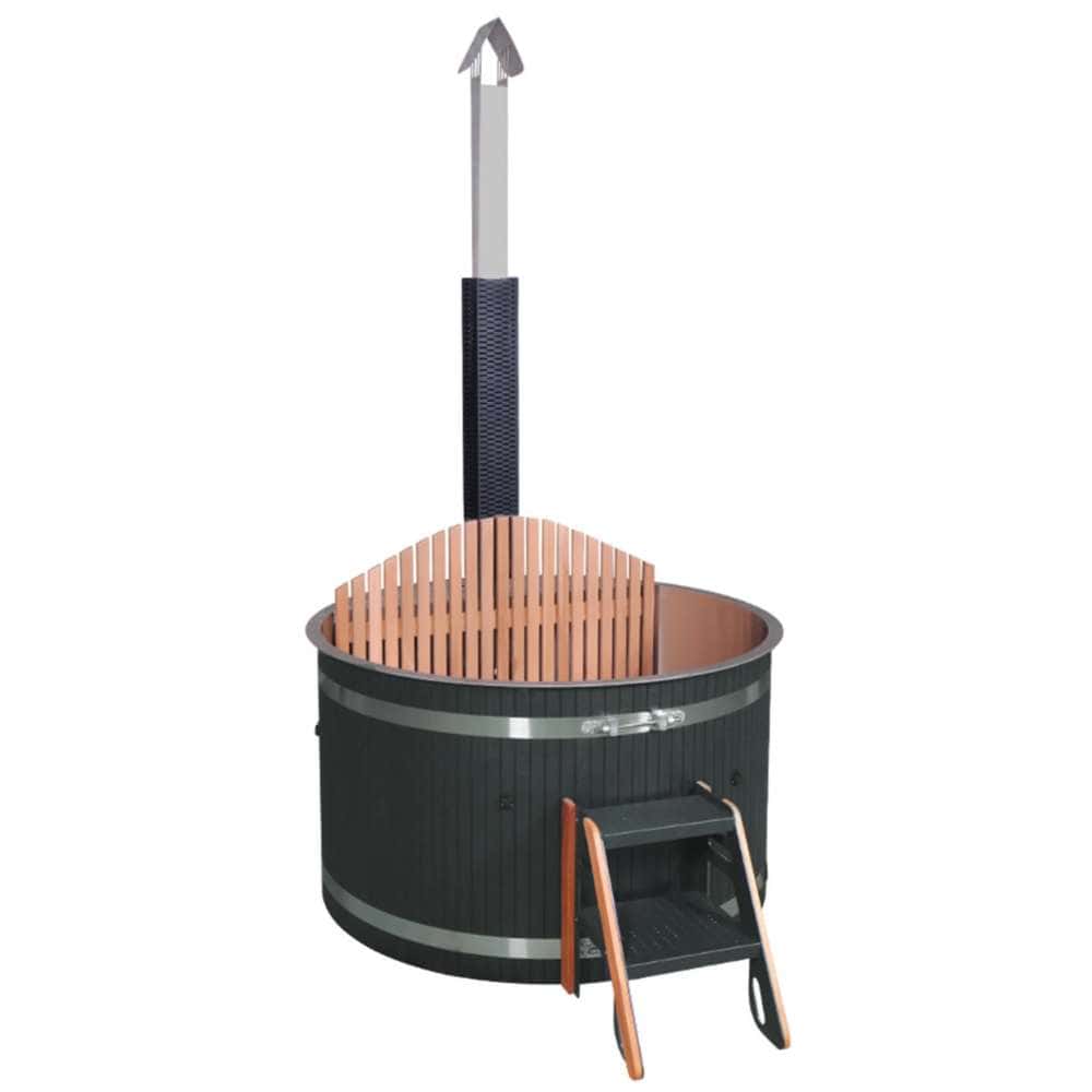 Aleko Stainless Steel Wood-Fired Hot Tub & Cold Plunge – 5 People