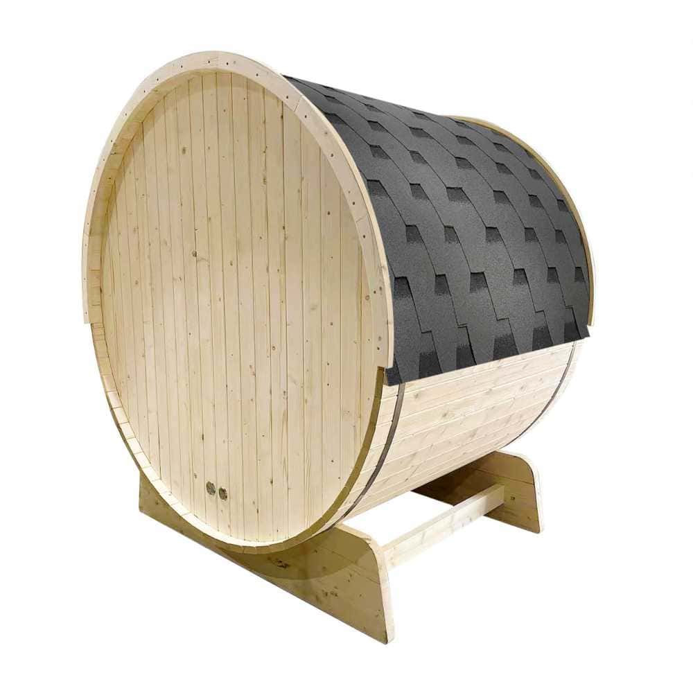 Aleko White Pine Barrel 3-4 Person Sauna - Bitumen Shingle Roofing (SB4PINE-AP) - Image 3