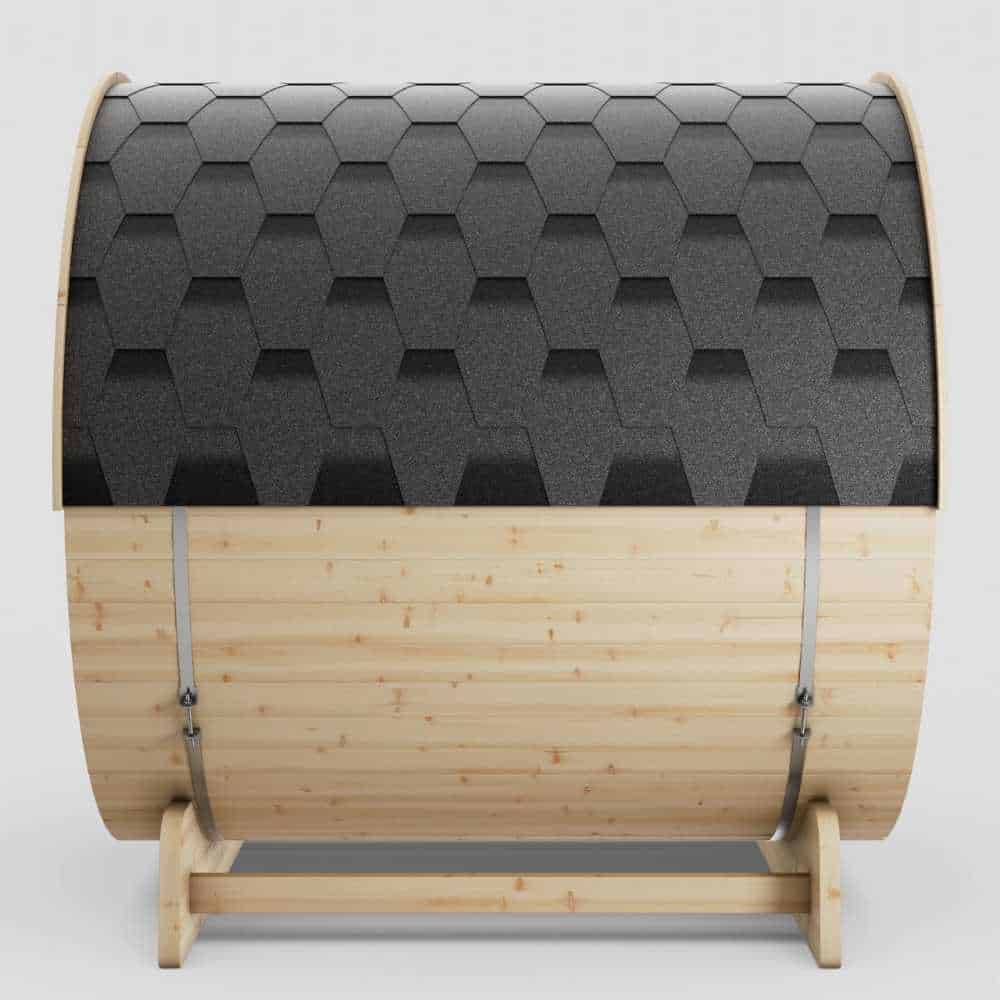 Aleko White Pine Barrel 3-4 Person Sauna - Bitumen Shingle Roofing (SB4PINE-AP) - Image 4
