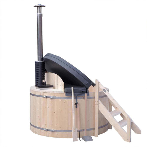 Aleko Wood-Fired Hot Tub and Ice Bath with Internal Stove – 5 Person – Pine (PIWSHTUB-AP) - Image 2