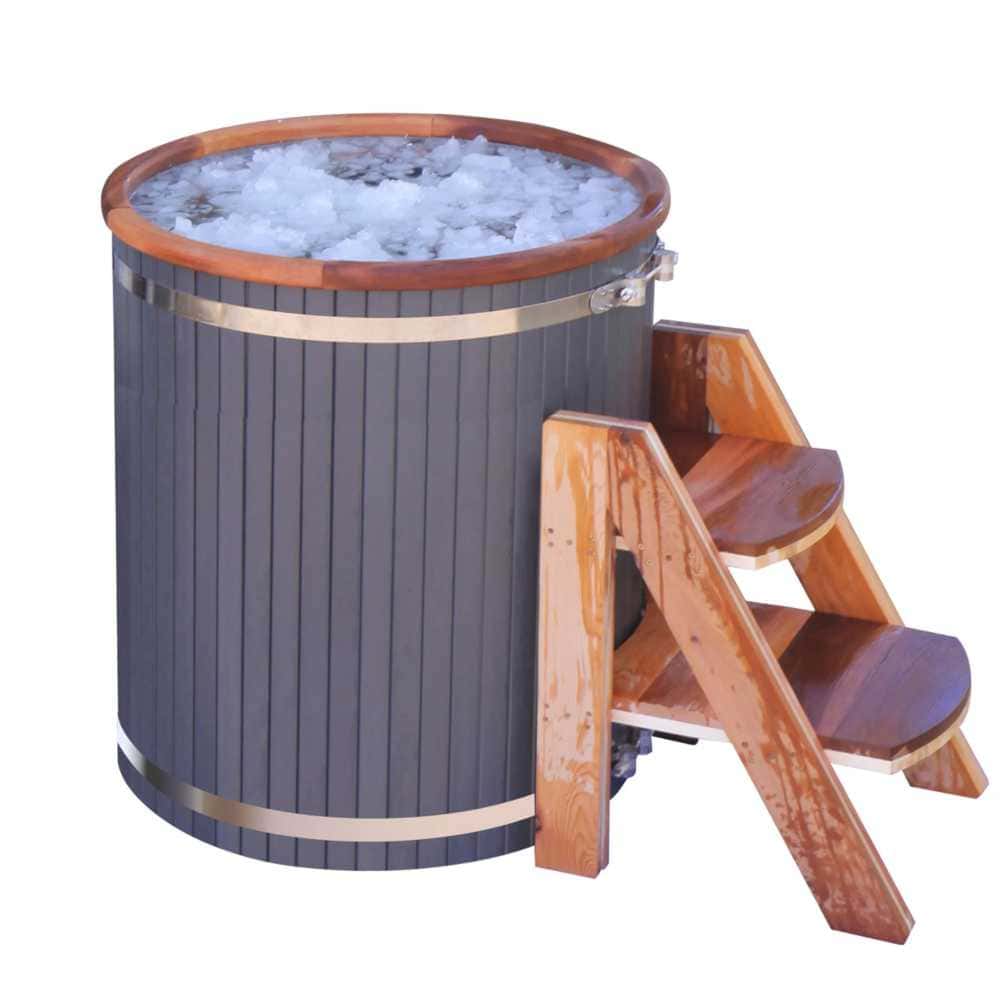 Aleko Outdoor Wooden Ice Bath Cold Plunge Tub