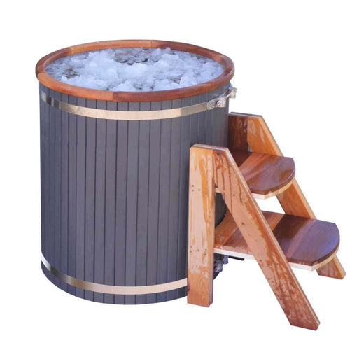 Aleko Outdoor Wooden Ice Bath Cold Plunge Tub