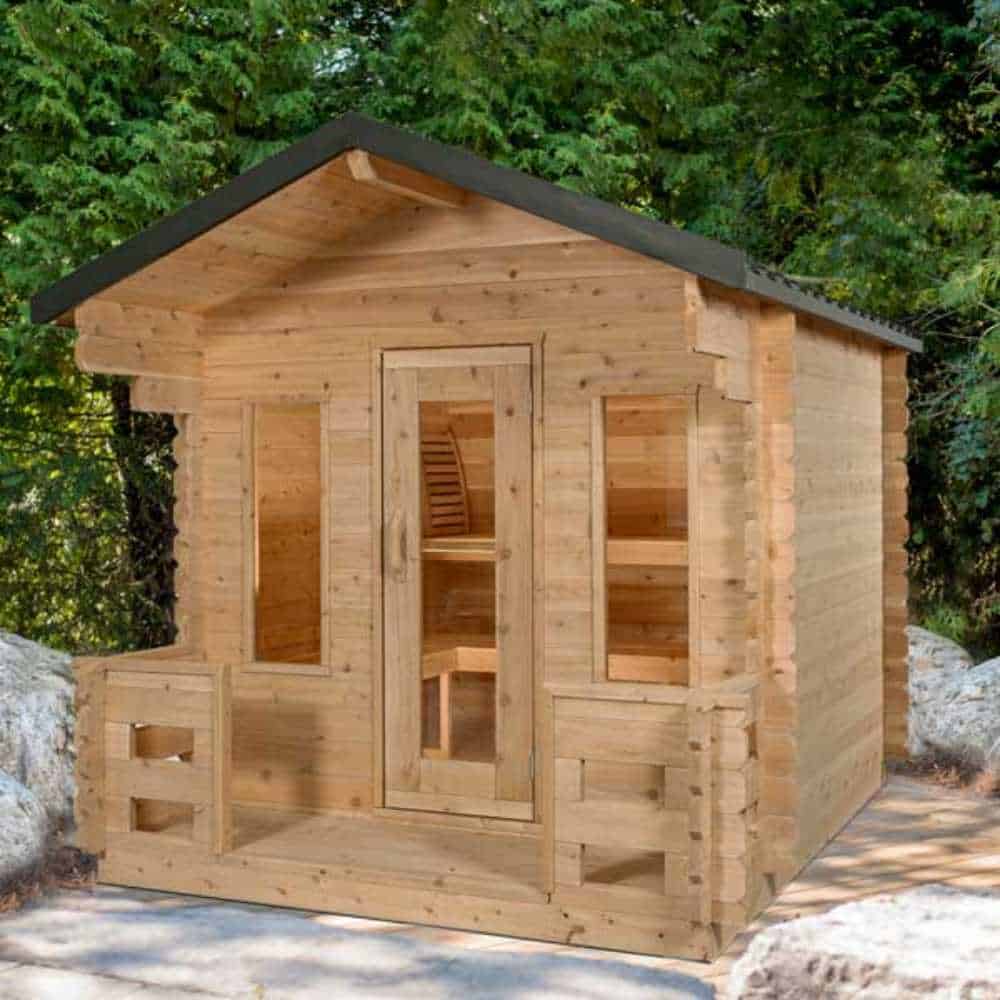 Dundalk CT Georgian Cabin Sauna with Porch | CTC88PW - Image 9