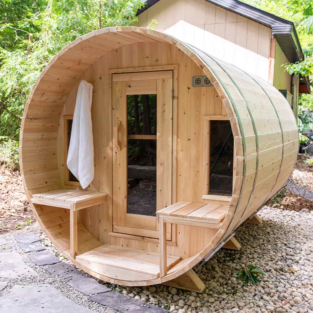 Dundalk CT Tranquility 2-6 Person Barrel Sauna | CTC2345W - Image 2