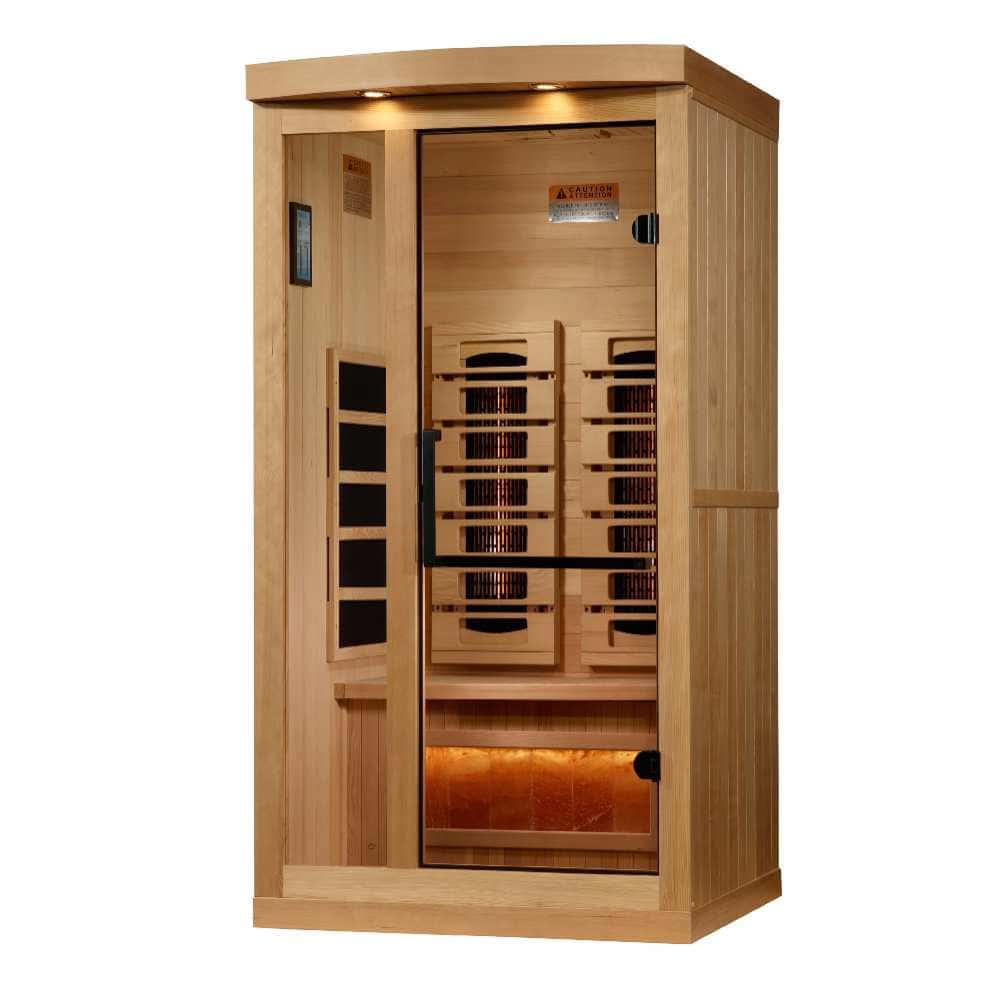 Golden Designs 1-2-Person Full Spectrum PureTech™ Near Zero EMF FAR Infrared Sauna with Himalayan Salt Bar - Image 3