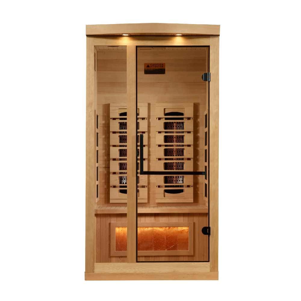 Golden Designs 1-2-Person Full Spectrum PureTech™ Near Zero EMF FAR Infrared Sauna with Himalayan Salt Bar - Image 2