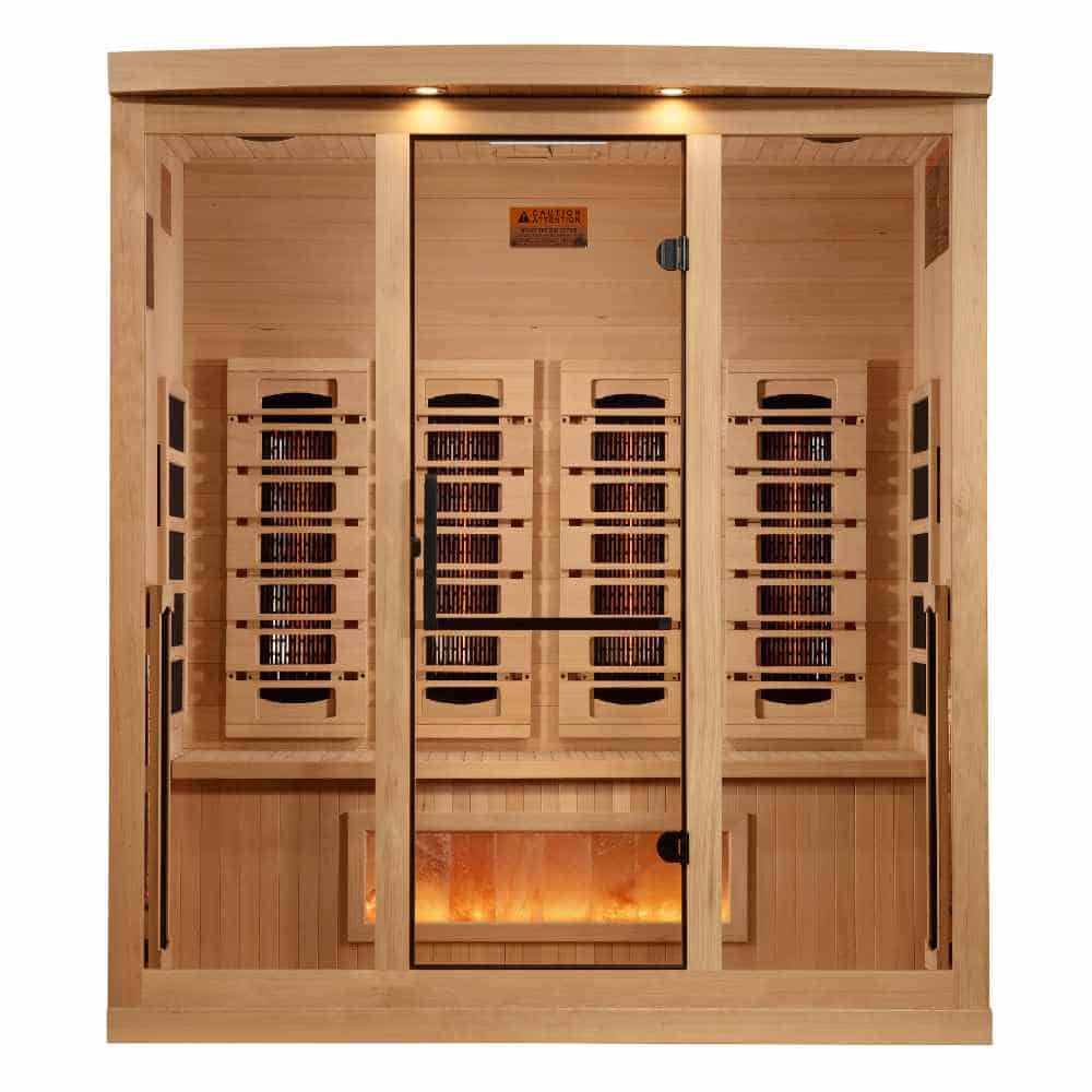 Golden Designs 3-4 Person Full Spectrum PureTech™ Near Zero EMF FAR Infrared Sauna with Himalayan Salt Bar - Image 2