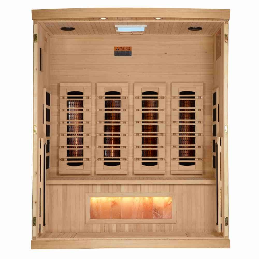 Golden Designs 3-4 Person Full Spectrum PureTech™ Near Zero EMF FAR Infrared Sauna with Himalayan Salt Bar - Image 3