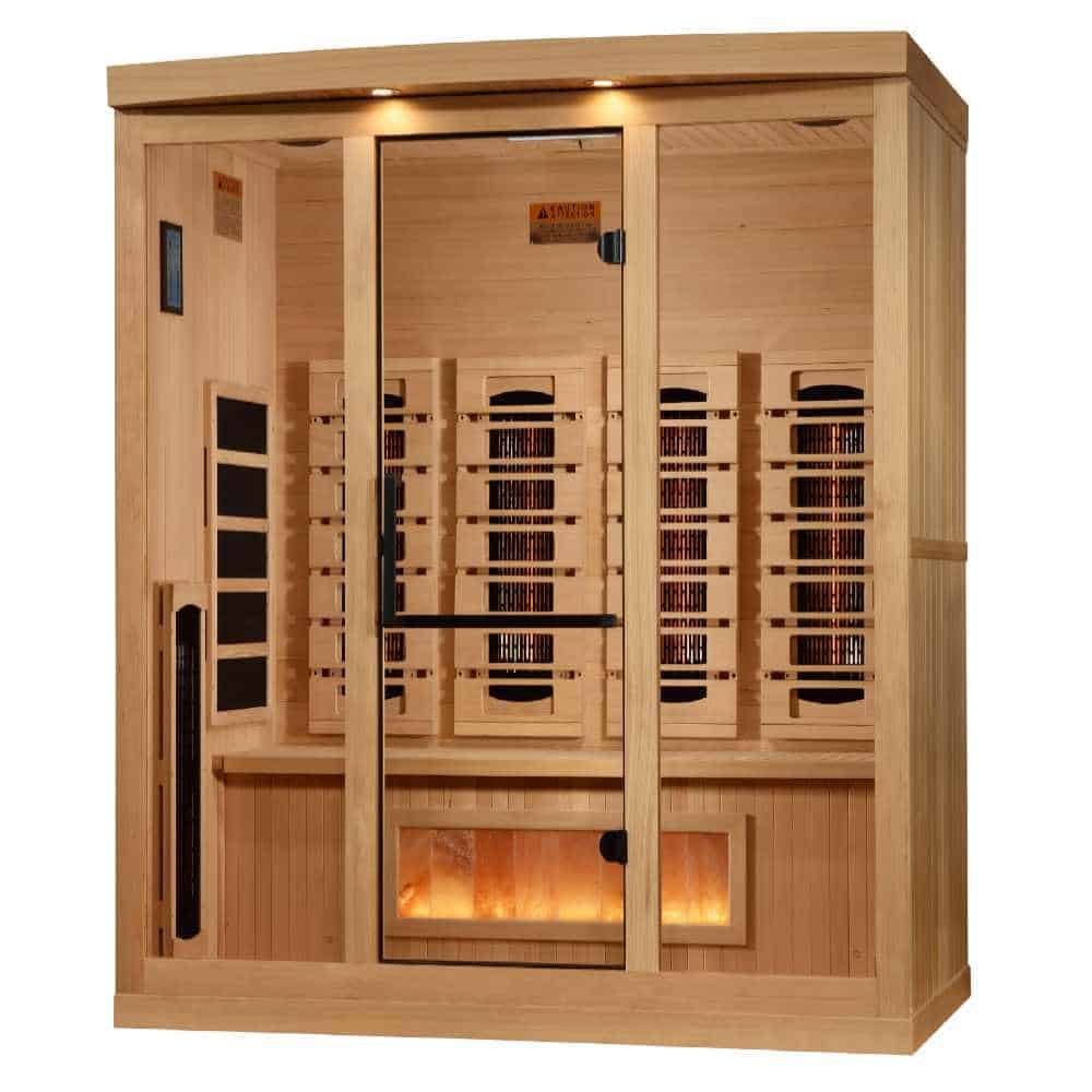 Golden Designs 3-4 Person Full Spectrum PureTech™ Near Zero EMF FAR Infrared Sauna with Himalayan Salt Bar - Image 4