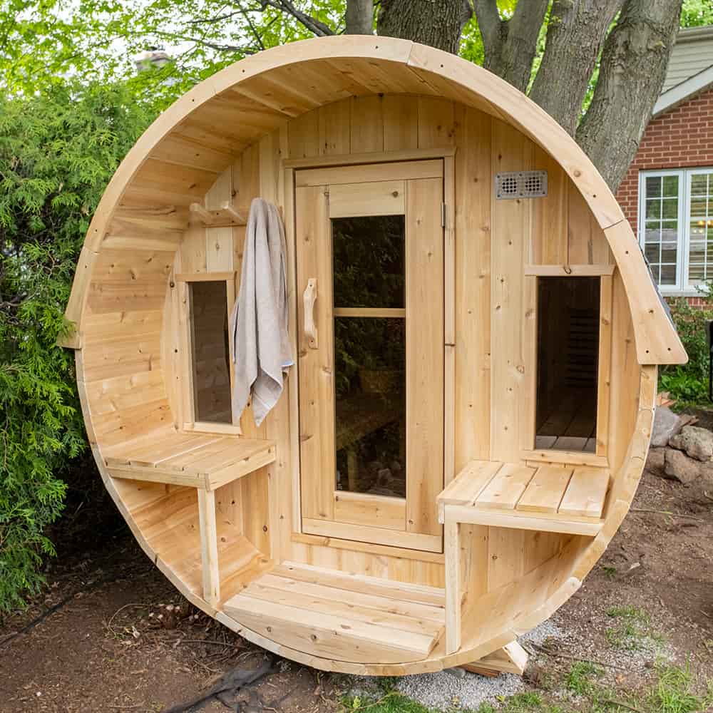 Dundalk CT Tranquility 2-6 Person Barrel Sauna | CTC2345W - Image 3
