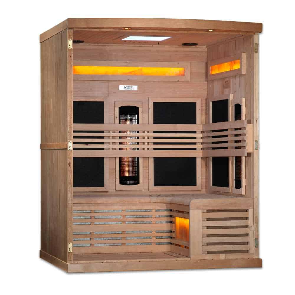 Golden Designs 2-3 Person Full Spectrum PureTech™ Near Zero EMF FAR Infrared Sauna with Himalayan Salt Bars - Image 4