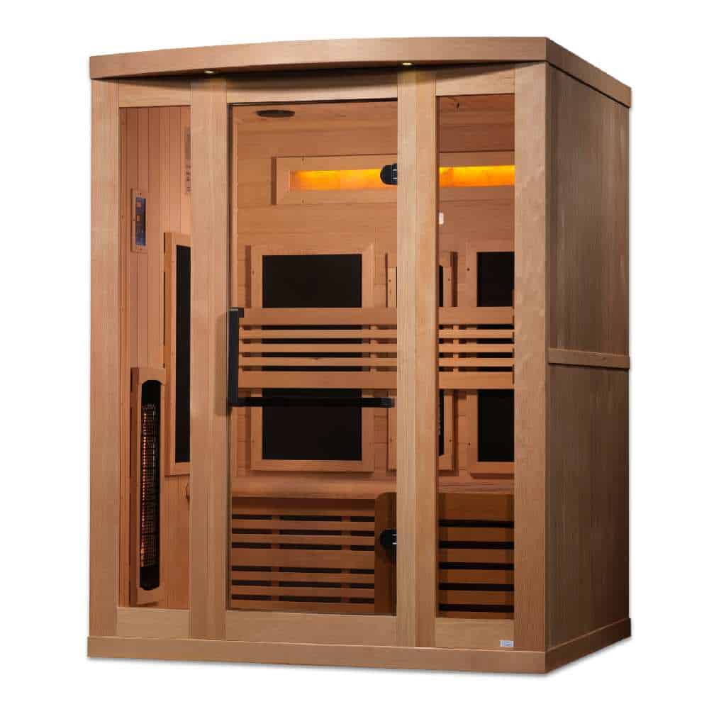 Golden Designs 2-3 Person Full Spectrum PureTech™ Near Zero EMF FAR Infrared Sauna with Himalayan Salt Bars - Image 3
