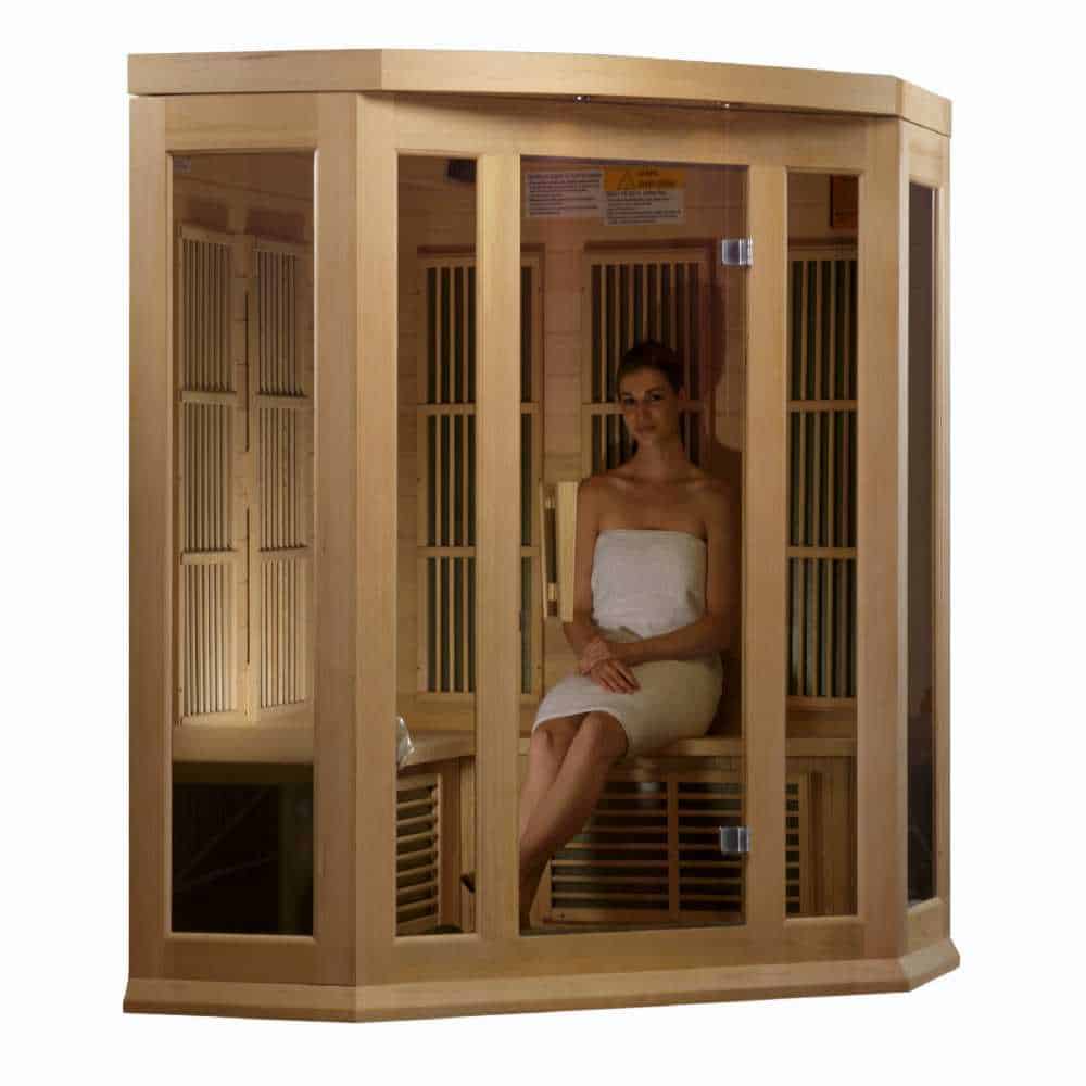 Maxxus 2-3 Person Corner Low EMF FAR Infrared Sauna - Image 4